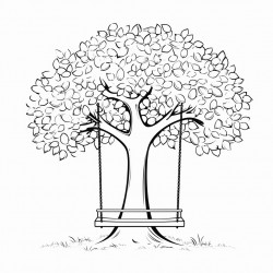 swing on tree relaxing theme simple background