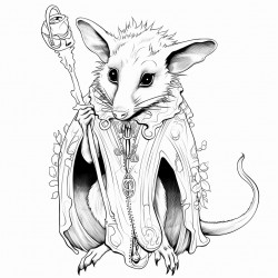 an opossum wearing a halloween costume