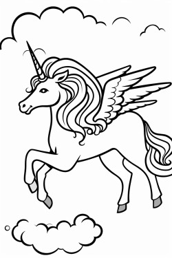 unicorn flying over a rainbow