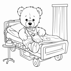 divinely the furry teddy bear is at the hospital getting treatment