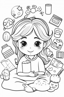 young teenage girl doing self care cartoon aesthetic