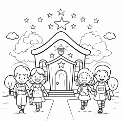 back to school night coloring page