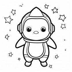 penguin in space