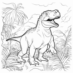 a dinosaur in a jungle