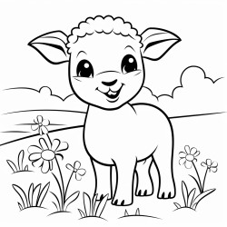 a lamb with a friendly smil