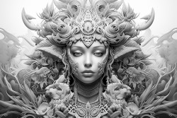 in balinese art syle a drawing of the balinese philosopy tri hita karana