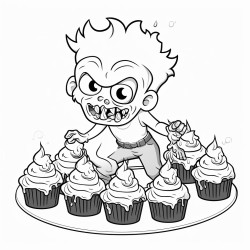 19cute zombies eating cupcakes