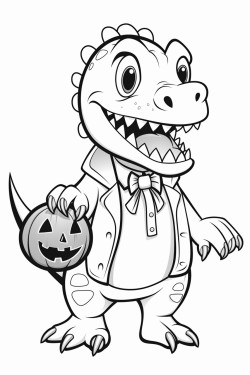 dinosaurio con disfraz de halloween