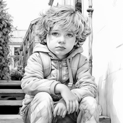 little boy impatiently waiting