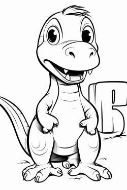 dinossaur with the first letter of it names in big size for kid colouring as well