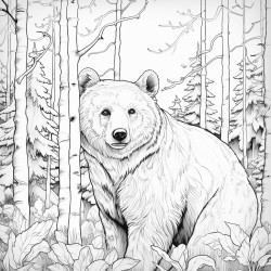 une fe et un ours en forest