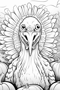 crazy monster zombie turkey in a field
