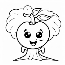 apple on the tree with small letter a