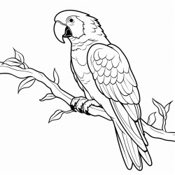 a parrot with vibrant feathers perched on a branch