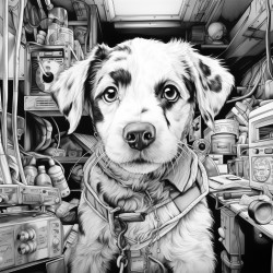 fire dog testing smoke alarm