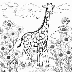 giraffe in a garden