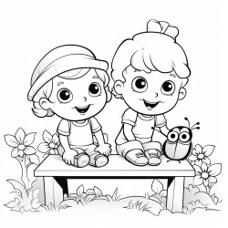 simple and easy adorable garden with ladybugs coloring pages for kids felttip pen white majorly