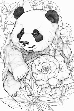 panda comiendo hojas