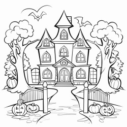 halloween theme coloring book photo