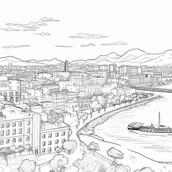 ville de marseille en france caricature