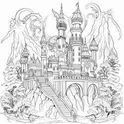 coloring dragon forest castle