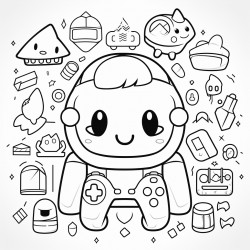 kawaii style gamer theme