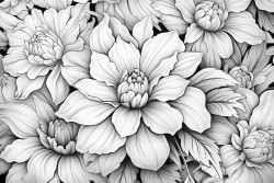 botanical flowers patterns fill sheet