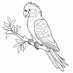a parrot with vibrant feathers perched on a branch