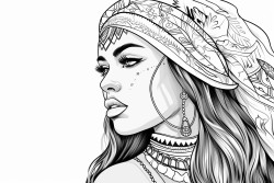 young lady with bandanas