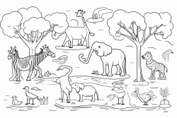 parque lleno de elementos como animales objetos para jugar y juegos divertidos
