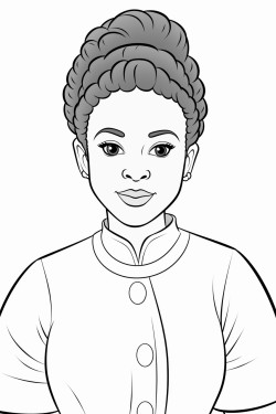 african american female nurse with hair styled in neat professional braids into a neat bun