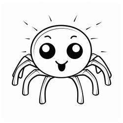 cute spider with kawaii eyes  white background