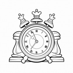 chess clock for kids coloring book