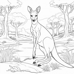a kangaroo in the forest