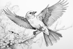 bluejay in flight