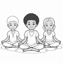 black children meditating