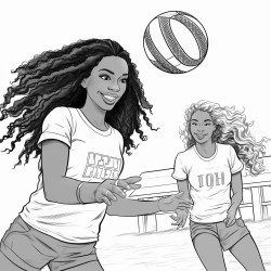 black girls playing volleyball