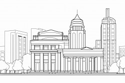 building citu coloring page
