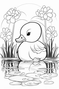a cute calm reflections  coloring bookvector white background black and white black drawing