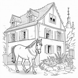 cheval et maison