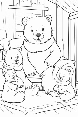 bear family in the room
