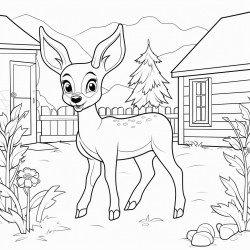 deer walking in vegetable garden