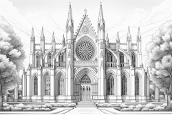 gothic cathedral with stained glass windows