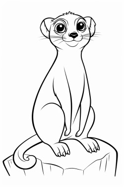 suricate sitting on a stone