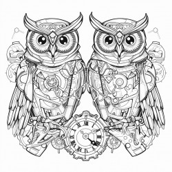 steampunk owls