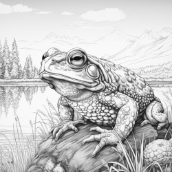 a frog fishing for people