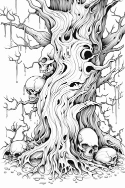 creepy crawlies on the branches of a decaying tree