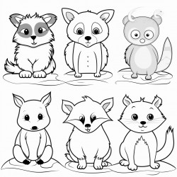 simple educational coloring books with animals