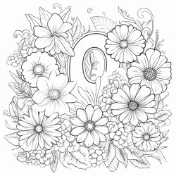 big number one surrounded by flowers