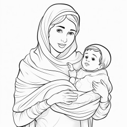 mum is carrying baby in wrap and eating wrap